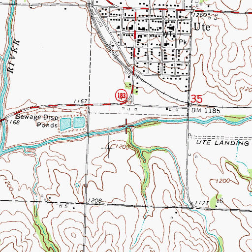 Topographic Map of Rock Creek, IA