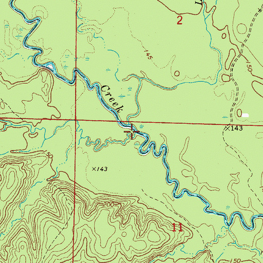Topographic Map of Bankhead Creek, AR