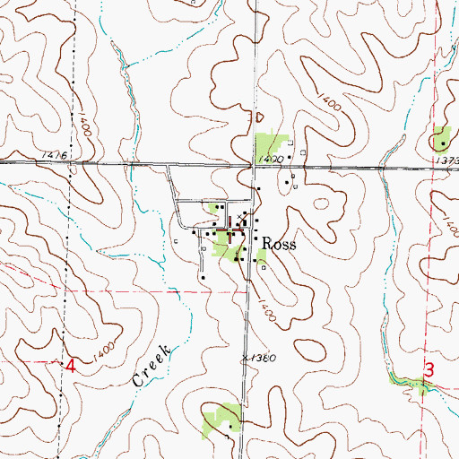 Topographic Map of Ross, IA