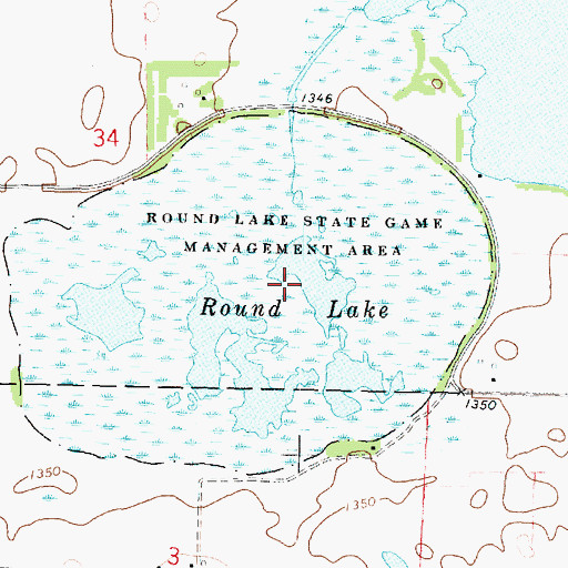 Topographic Map of Round Lake State Game Management Area, IA