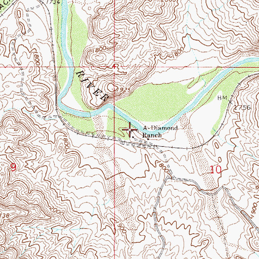 Topographic Map of A-Diamond Ranch, AZ