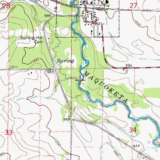 Topographic Map of Sand Hagen Creek, IA