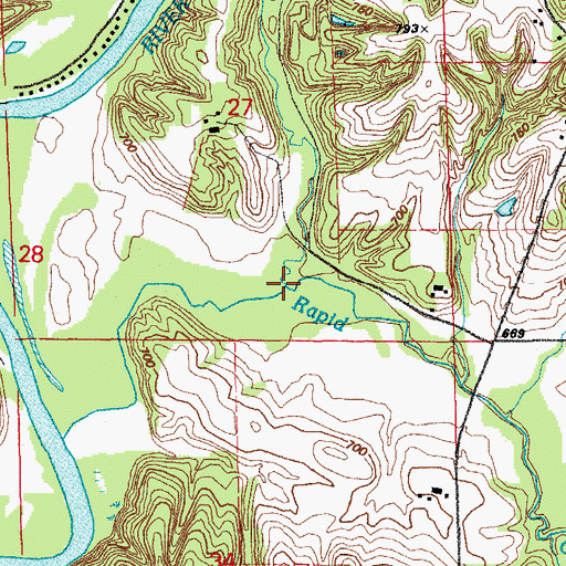 Topographic Map of Sanders Creek, IA
