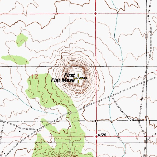 Topographic Map of First Flat Mesa, AZ