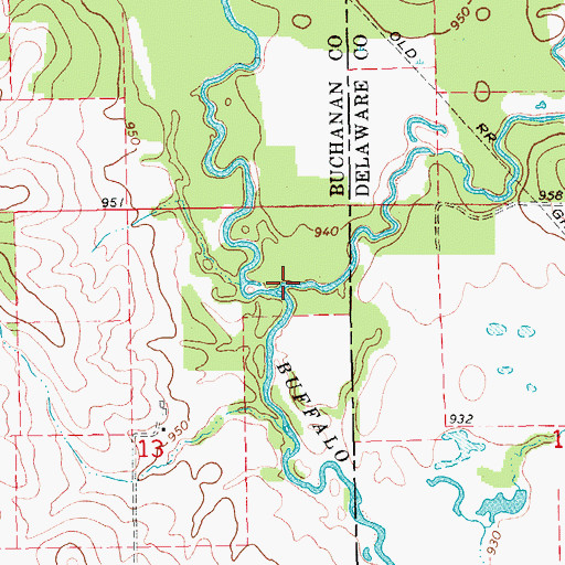 Topographic Map of Silver Creek, IA