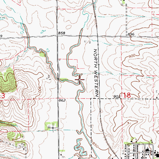 Topographic Map of Simpson Creek, IA