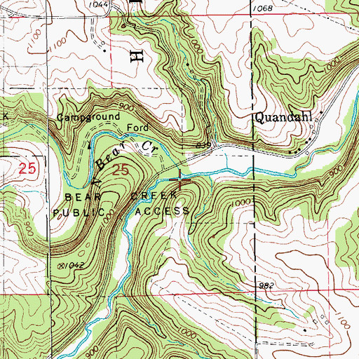 Topographic Map of South Bear Creek, IA