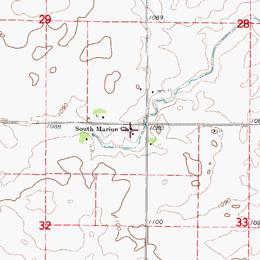 Topographic Map of South Marion Church, IA