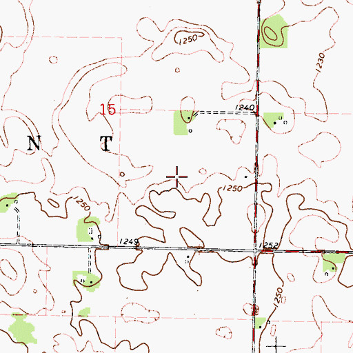 Topographic Map of Spring Creek, IA