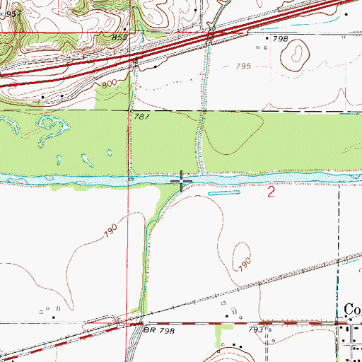 Topographic Map of Squaw Creek, IA