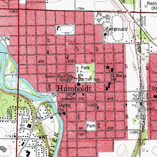 Topographic Map of Taft Elementary School, IA