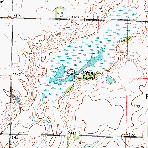 Topographic Map of Stony Lake, IA