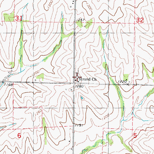 Topographic Map of Strand Church, IA