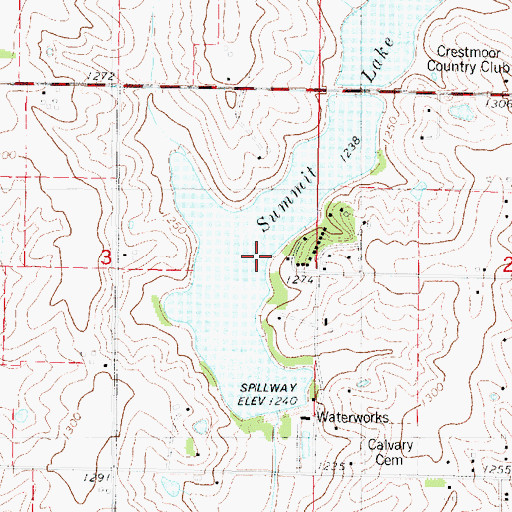 Topographic Map of Summit Lake, IA