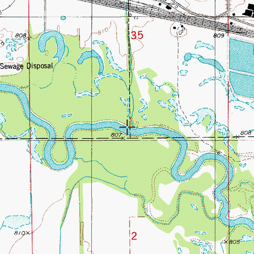 Topographic Map of Tama Mud Creek, IA