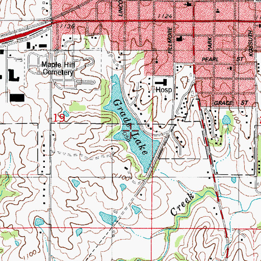 Topographic Map of Grade Lake, IA