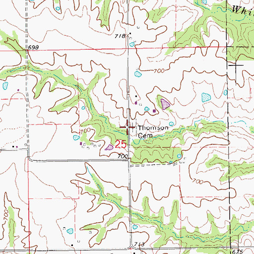 Topographic Map of Thomson Cemetery, IA