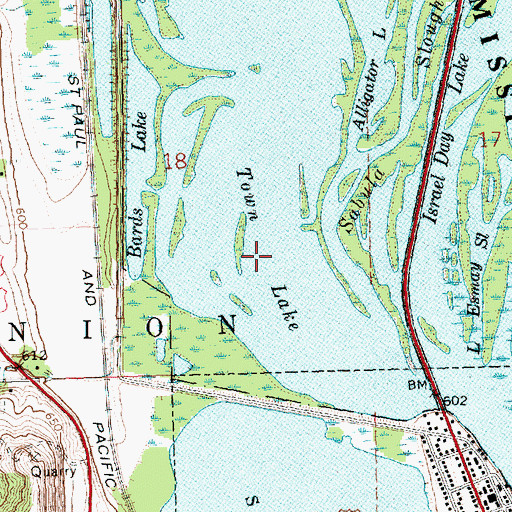 Topographic Map of Town Lake, IA