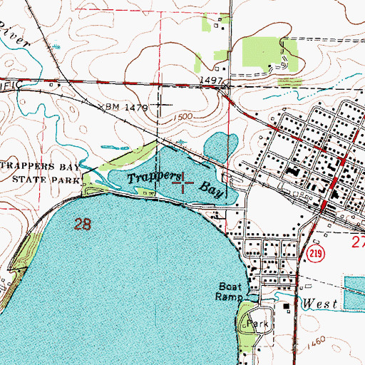 Topographic Map of Trappers Bay, IA