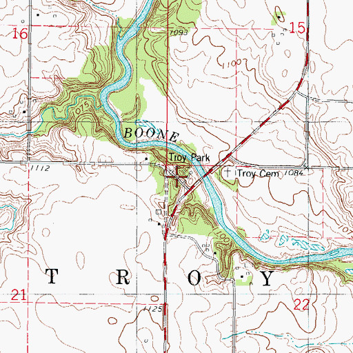 Topographic Map of Troy Park, IA