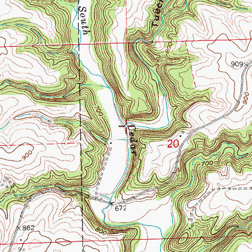 Topographic Map of Tuecke Hollow, IA