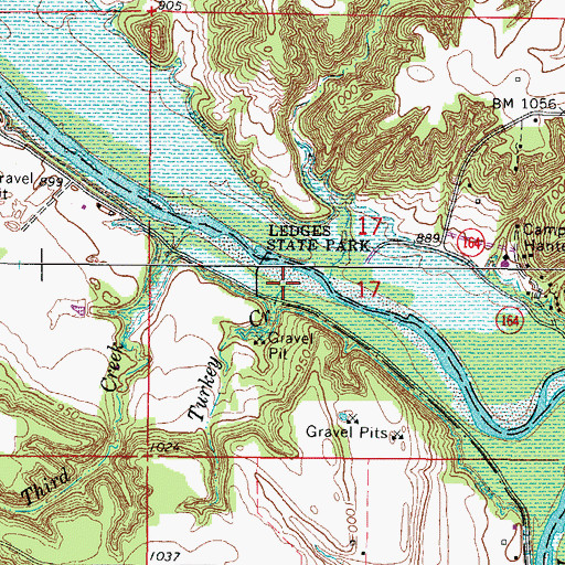 Topographic Map of Turkey Creek, IA