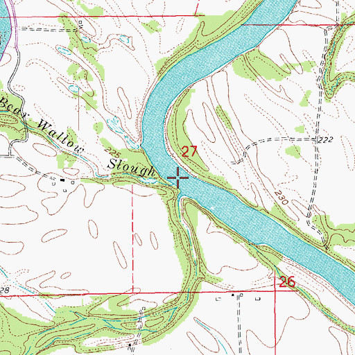 Topographic Map of Bear Wallow Slough, AR