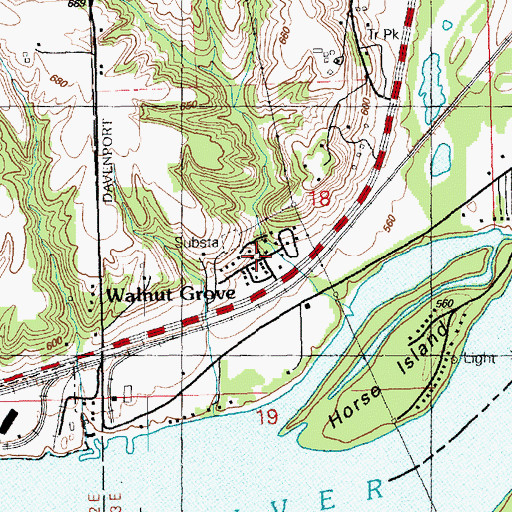 Topographic Map of Walnut Grove, IA