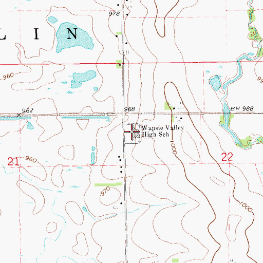 Topographic Map of Wapsie Valley Junior - Senior High School, IA