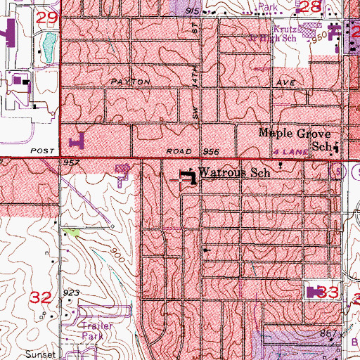 Topographic Map of Morris Elementary School, IA
