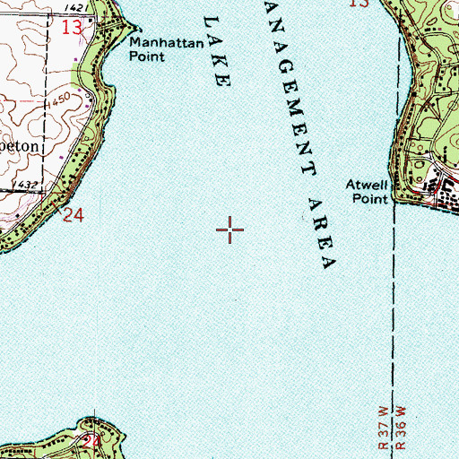 Topographic Map of West Okoboji Lake, IA