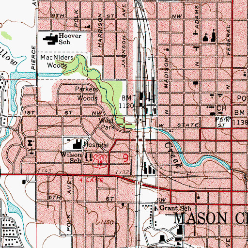 Topographic Map of West Park, IA