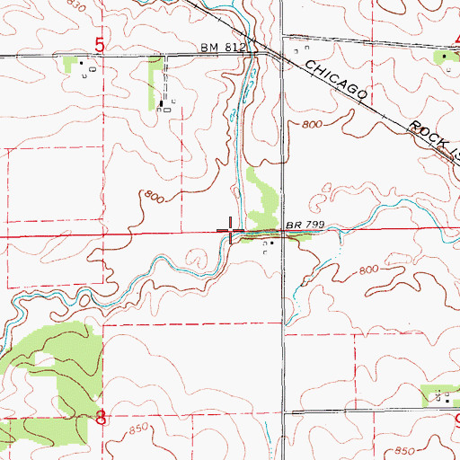 Topographic Map of Wildcat Creek, IA