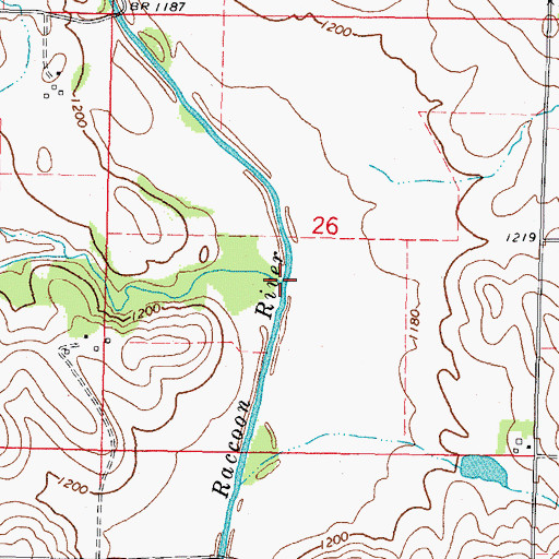 Topographic Map of Willey Branch, IA