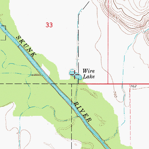 Topographic Map of Wire Lake, IA