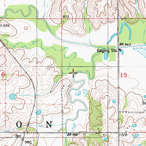 Topographic Map of Wolf Creek, IA