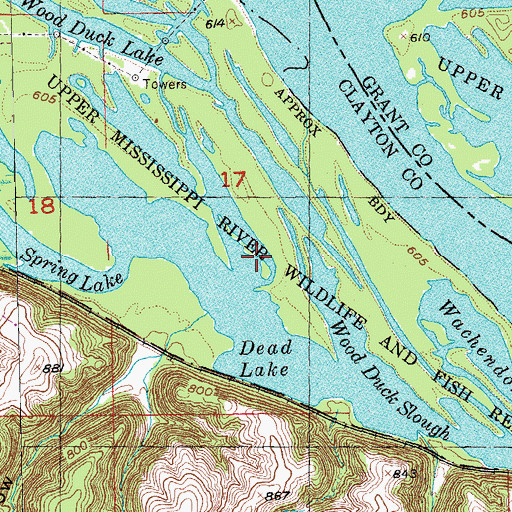 Topographic Map of Wood Duck Slough, IA