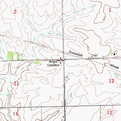 Topographic Map of Wright Cemetery, IA