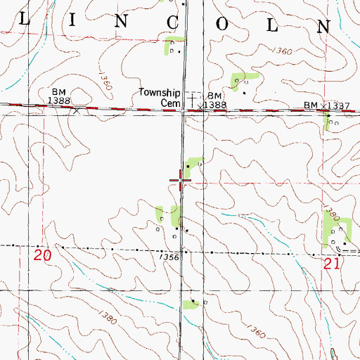 Topographic Map of Lincoln Township Cemetery, IA