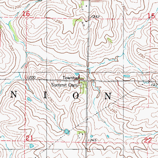 Topographic Map of Union Townhall, IA