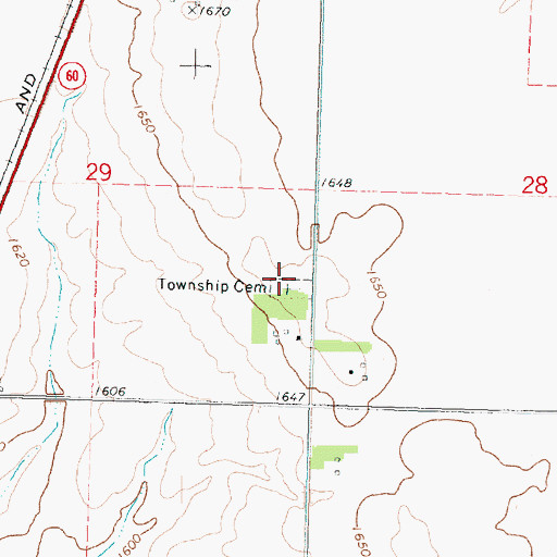Topographic Map of Wilson Township Cemetery, IA