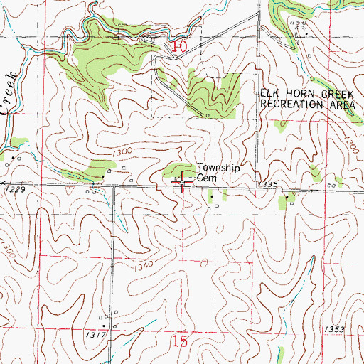 Topographic Map of Clay Township Cemetery, IA