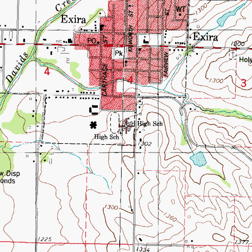 Topographic Map of Exira - Elk Horn - Kimballton Middle School, IA