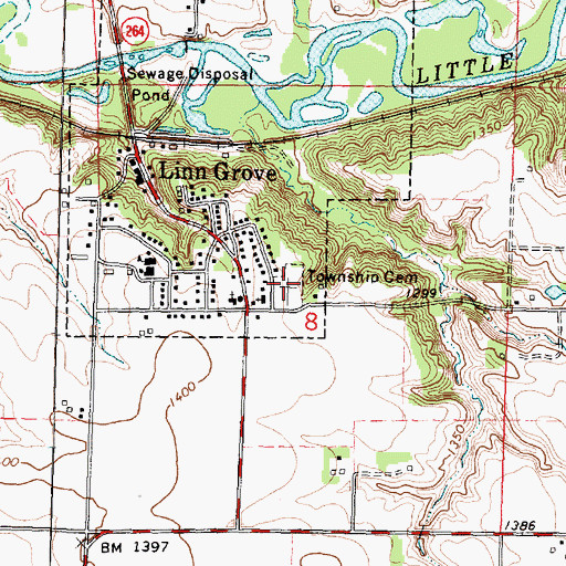 Topographic Map of Barnes Township Cemetery, IA