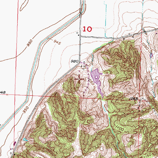 Topographic Map of Bartlett Hills Lake Dam, IA