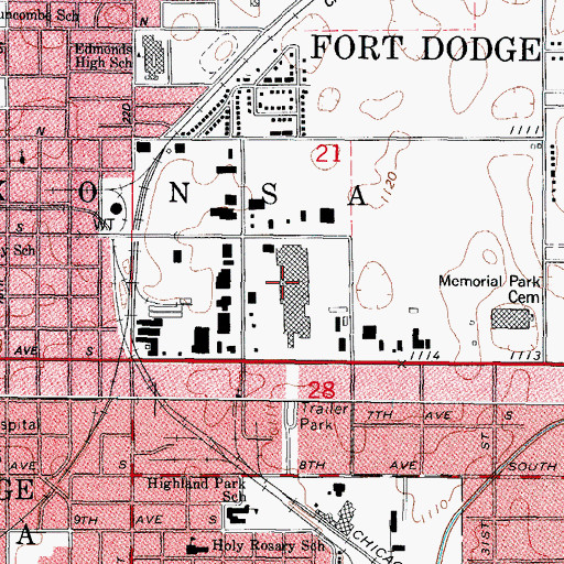 Topographic Map of Crossroads Mall, IA