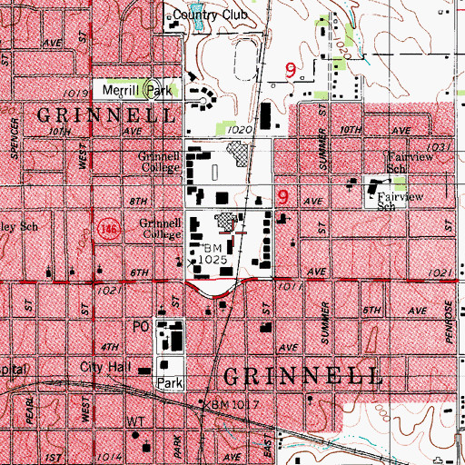 Topographic Map of KDIC-FM (Grinnell), IA