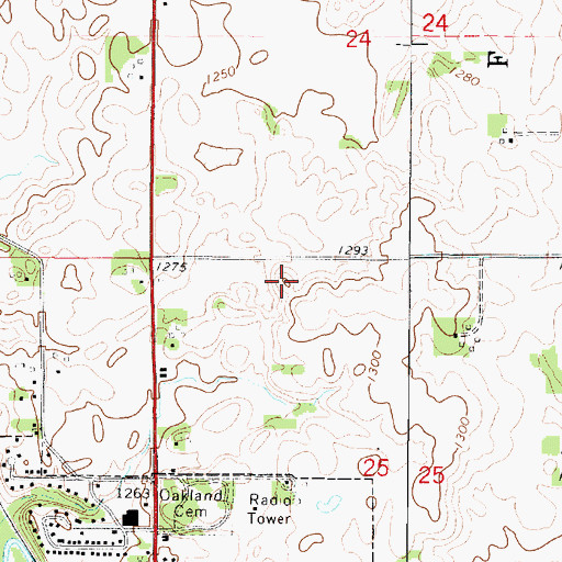 Topographic Map of KIOW-FM (Forest City), IA
