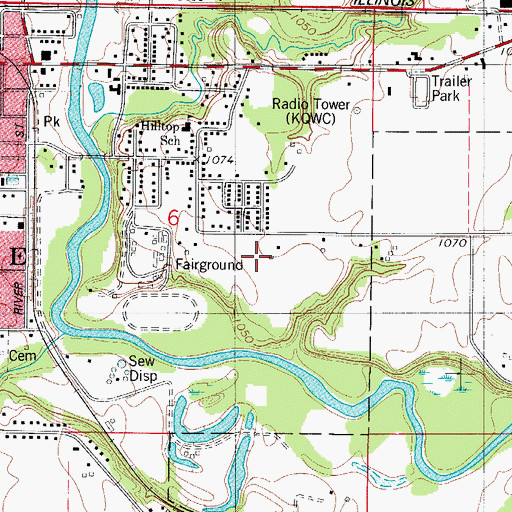 Topographic Map of KQWC-FM (Webster City), IA