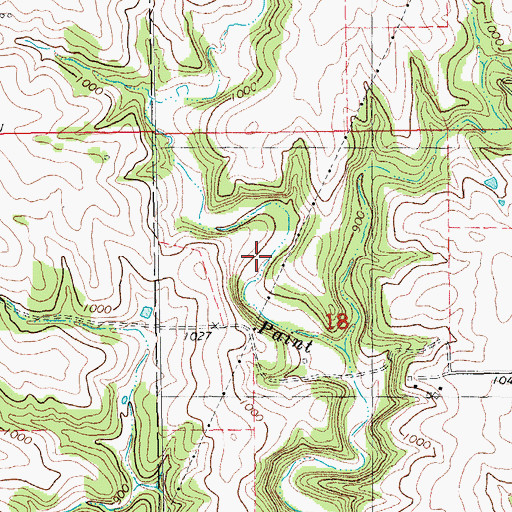 Topographic Map of Little Paint Creek Public Hunting Area, IA